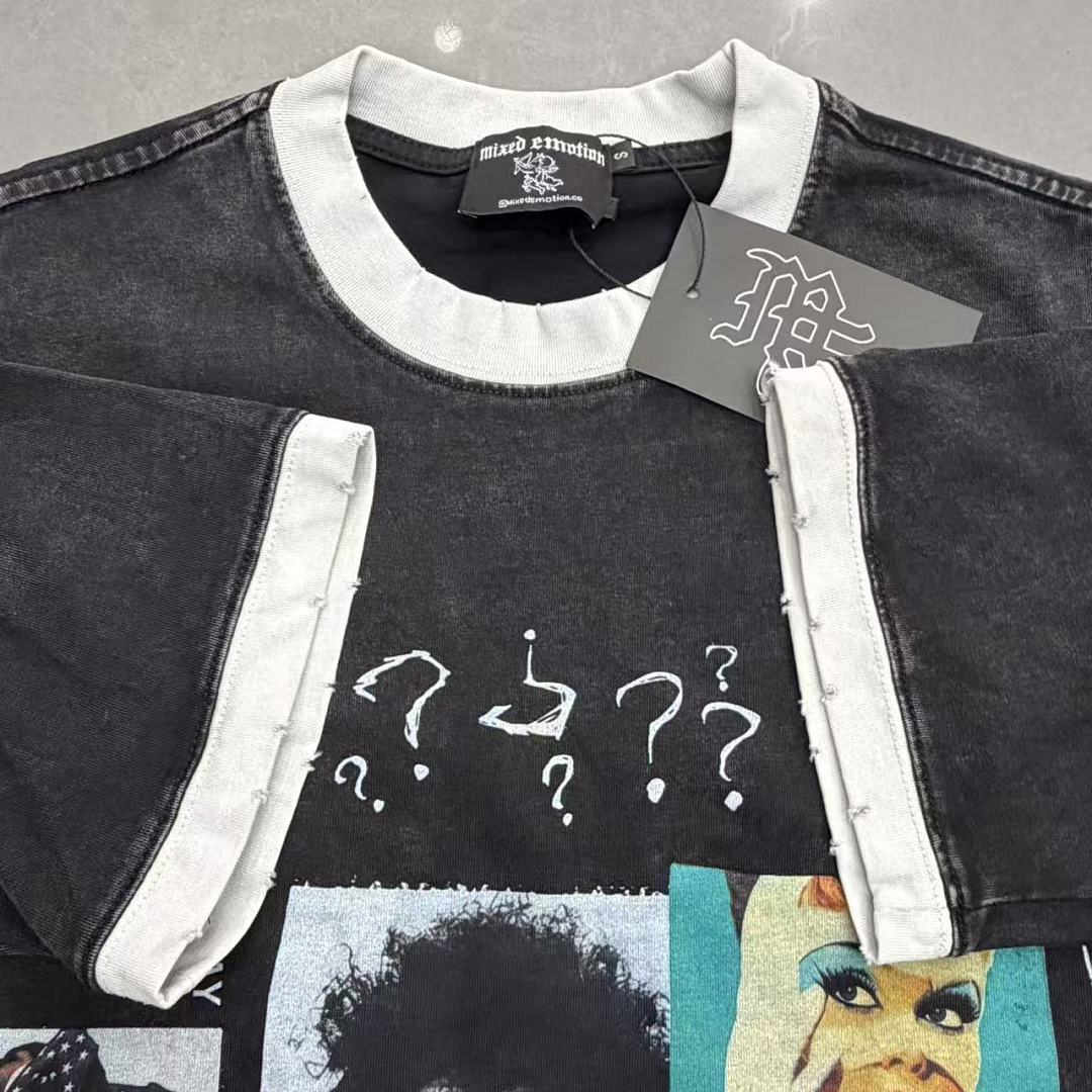 Mixed Emotion Contrast Panel Graphic Tee