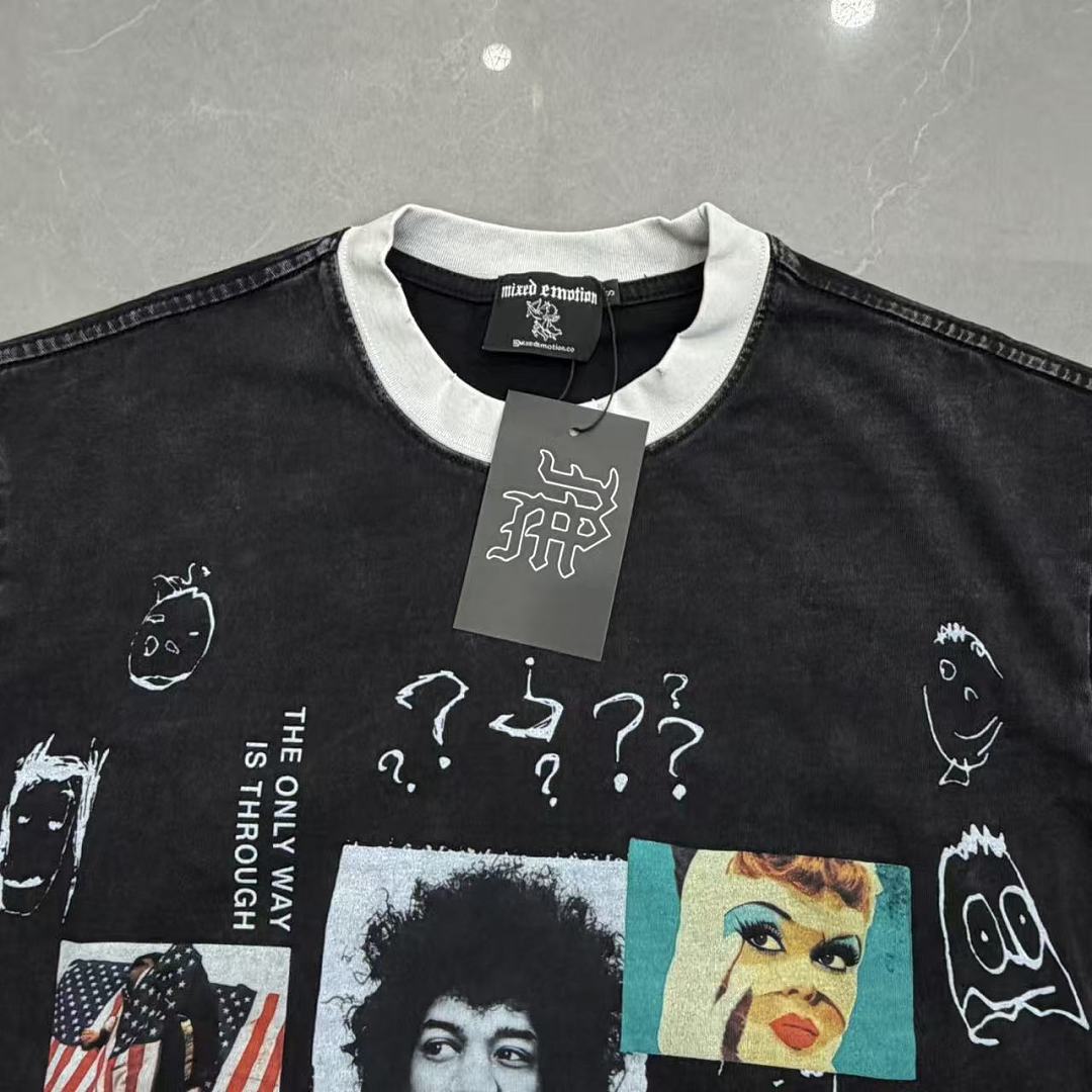 Mixed Emotion Contrast Panel Graphic Tee