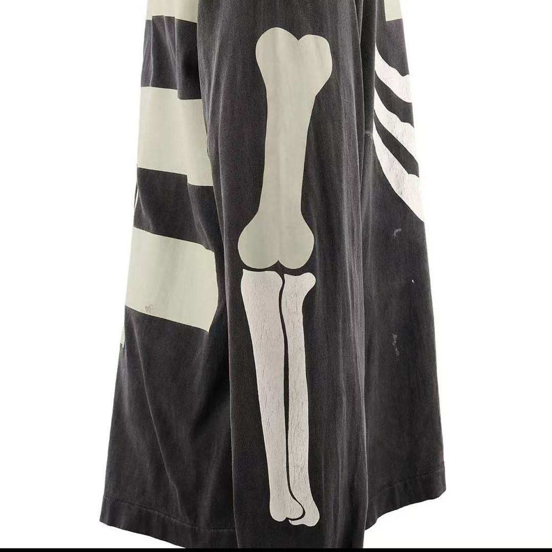 Saint Michael Skeleton Ribcage Print Knit Sweatshirt