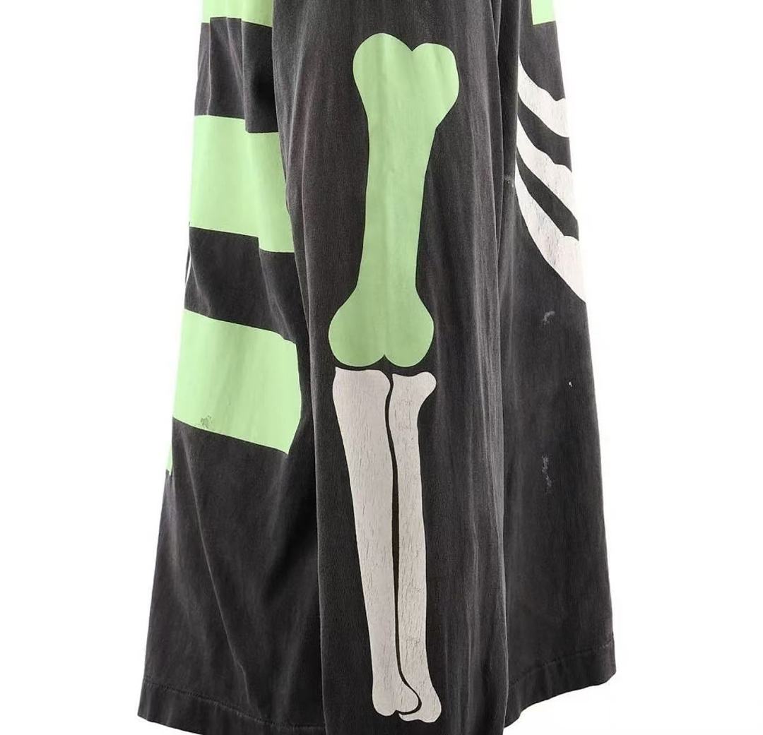 Saint Michael Skeleton Ribcage Print Knit Sweatshirt