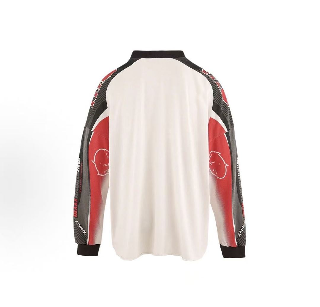 Saint Michael Vintage Paneled Graphic Long Sleeve Sweatshirt
