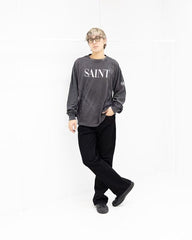 Saint Michael Distressed Minimalist Logo Sweatshirt