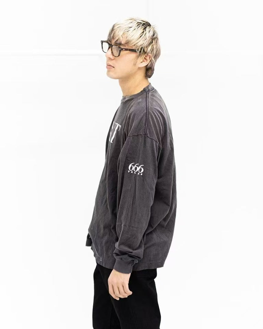 Saint Michael Distressed Minimalist Logo Sweatshirt