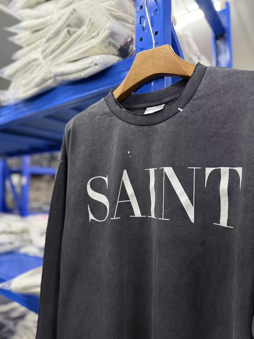 Saint Michael Distressed Minimalist Logo Sweatshirt