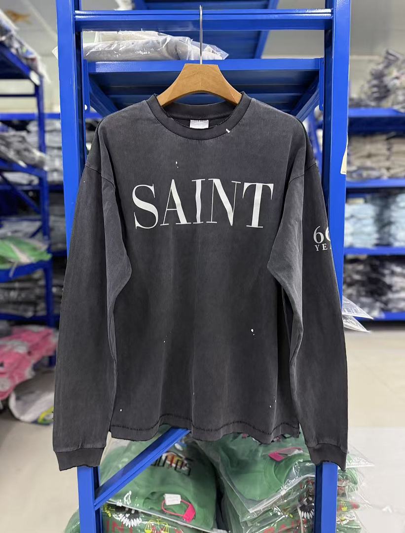 Saint Michael Distressed Minimalist Logo Sweatshirt