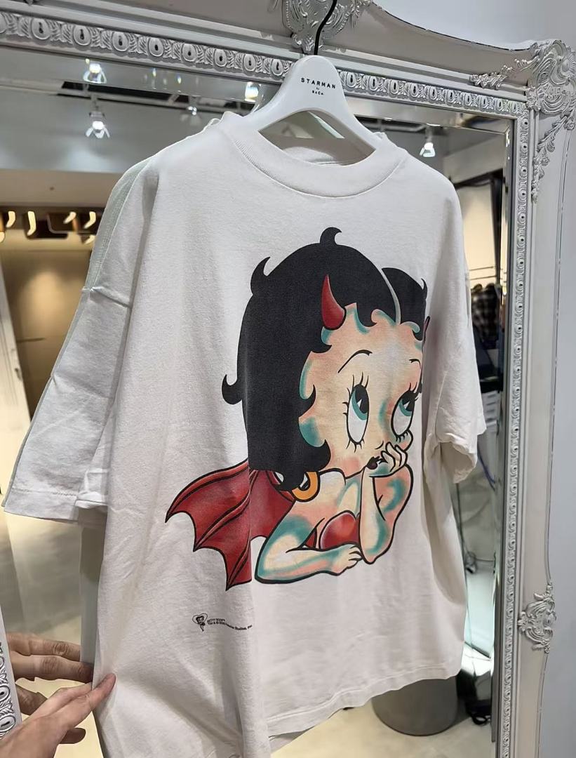 Saint Michael Devil Boop Graphic Double-Sided T-Shirt