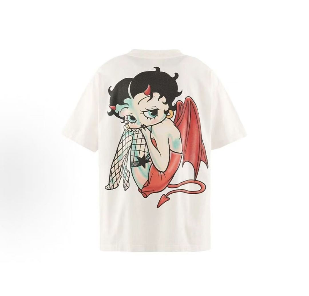 Saint Michael Devil Boop Graphic Double-Sided T-Shirt