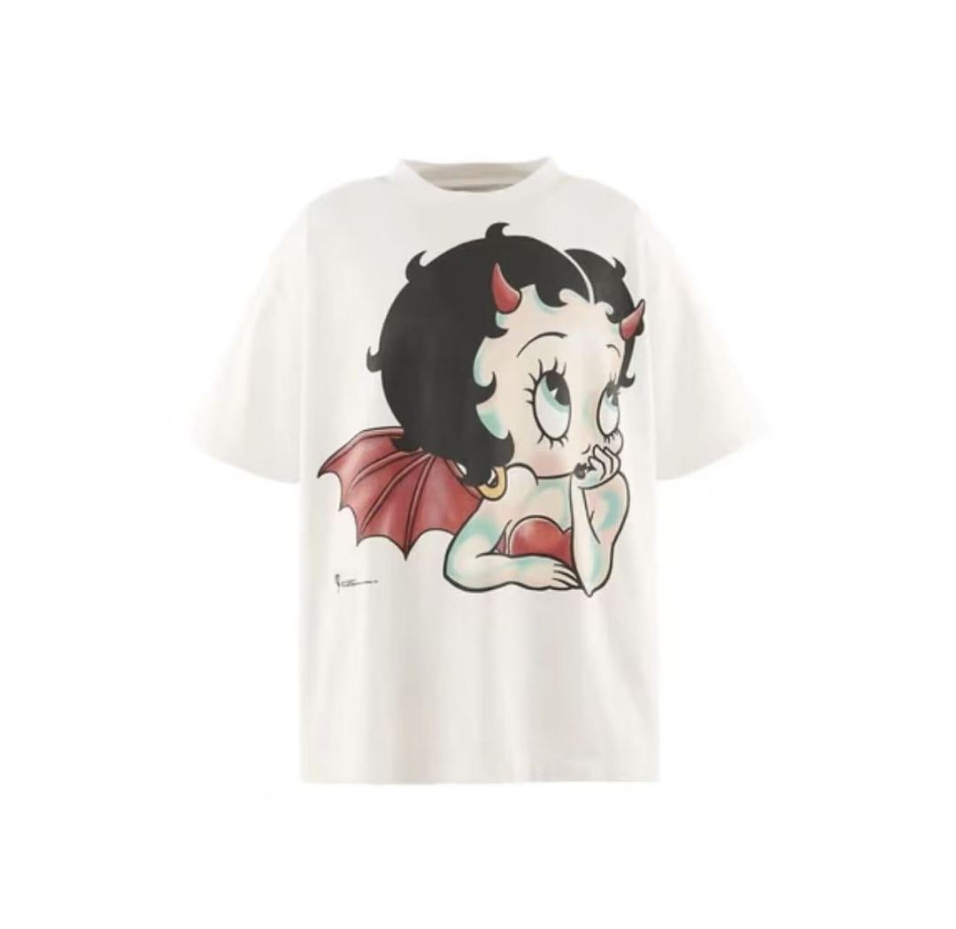 Saint Michael Devil Boop Graphic Double-Sided T-Shirt