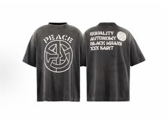 Saint Michael Peace Graphic & Slogan Print Vintage T-Shirt