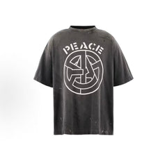 Saint Michael Peace Graphic & Slogan Print Vintage T-Shirt
