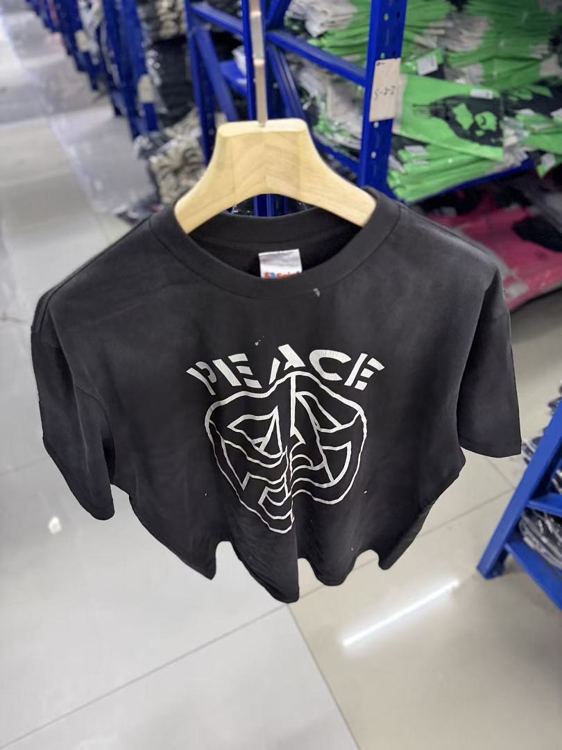 Saint Michael Peace Graphic & Slogan Print Vintage T-Shirt