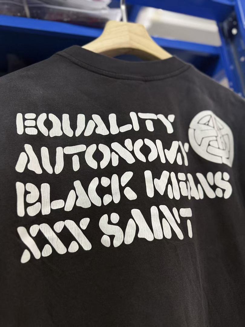 Saint Michael Peace Graphic & Slogan Print Vintage T-Shirt