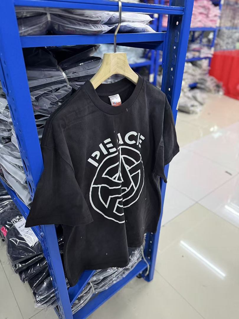 Saint Michael Peace Graphic & Slogan Print Vintage T-Shirt
