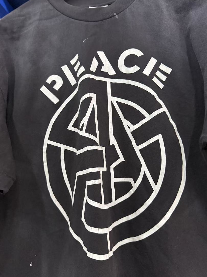 Saint Michael Peace Graphic & Slogan Print Vintage T-Shirt