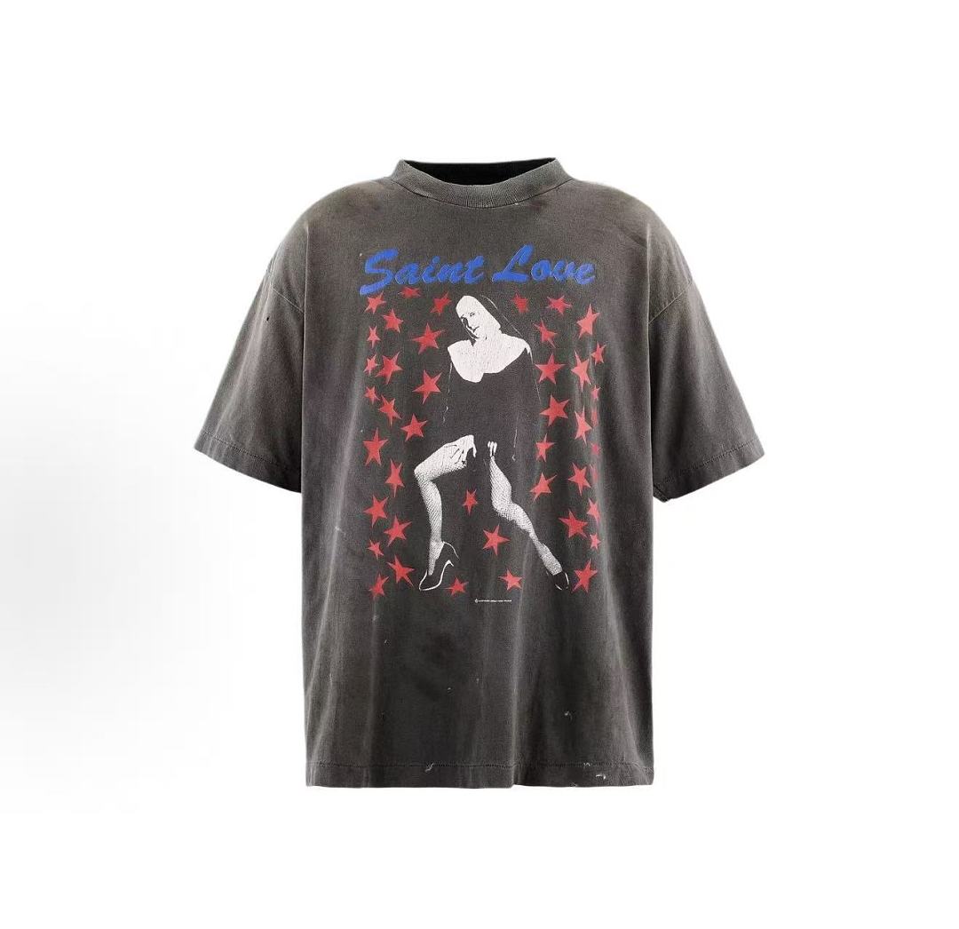 Saint Michael Saint Love Graphic Silhouette Vintage T-Shirt
