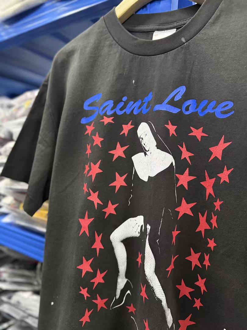 Saint Michael Saint Love Graphic Silhouette Vintage T-Shirt