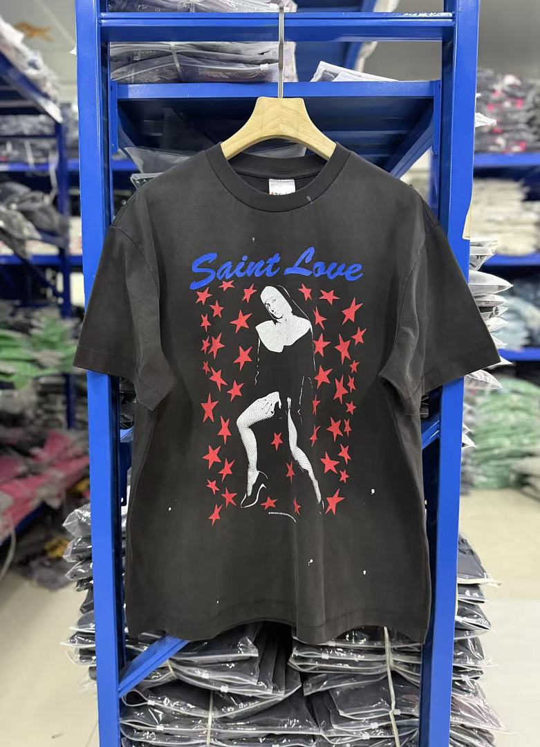 Saint Michael Saint Love Graphic Silhouette Vintage T-Shirt