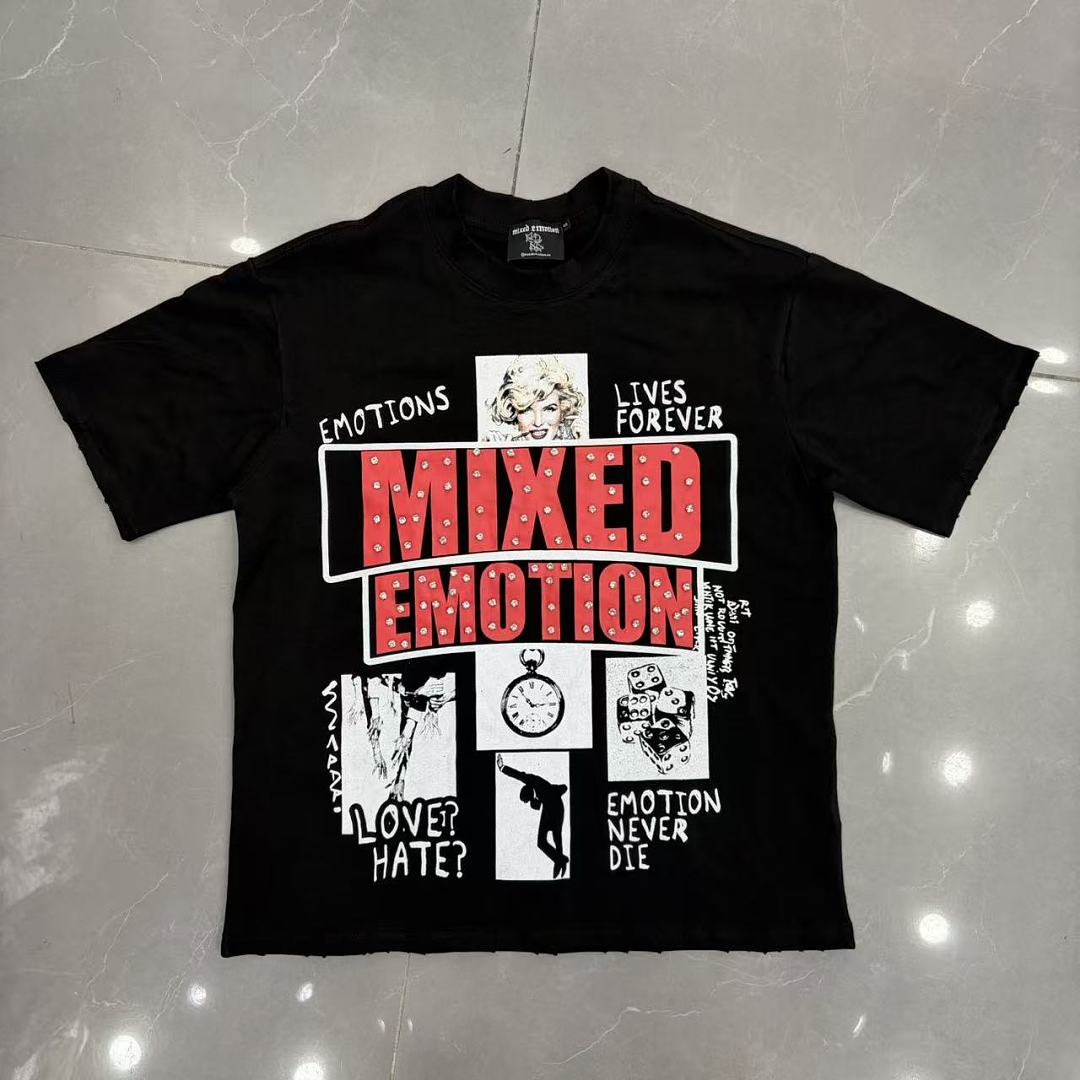 Mixed Emotion Graphic Collage T-Shirt