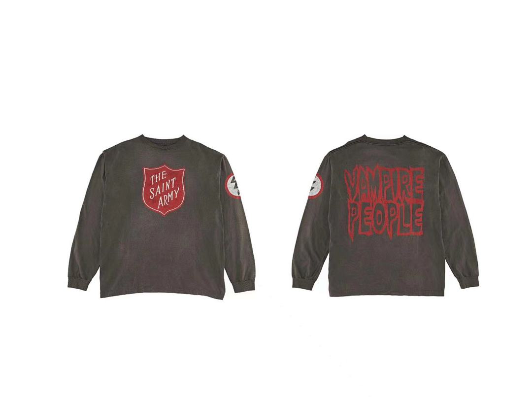 Saint Michael Emblem Patch & Slogan Back Print Sweatshirt