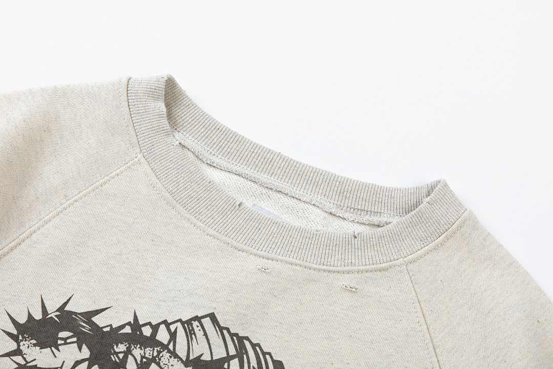 Saint Michael ST121 Jesus Crest Sleeve Graphic Sweatshirt