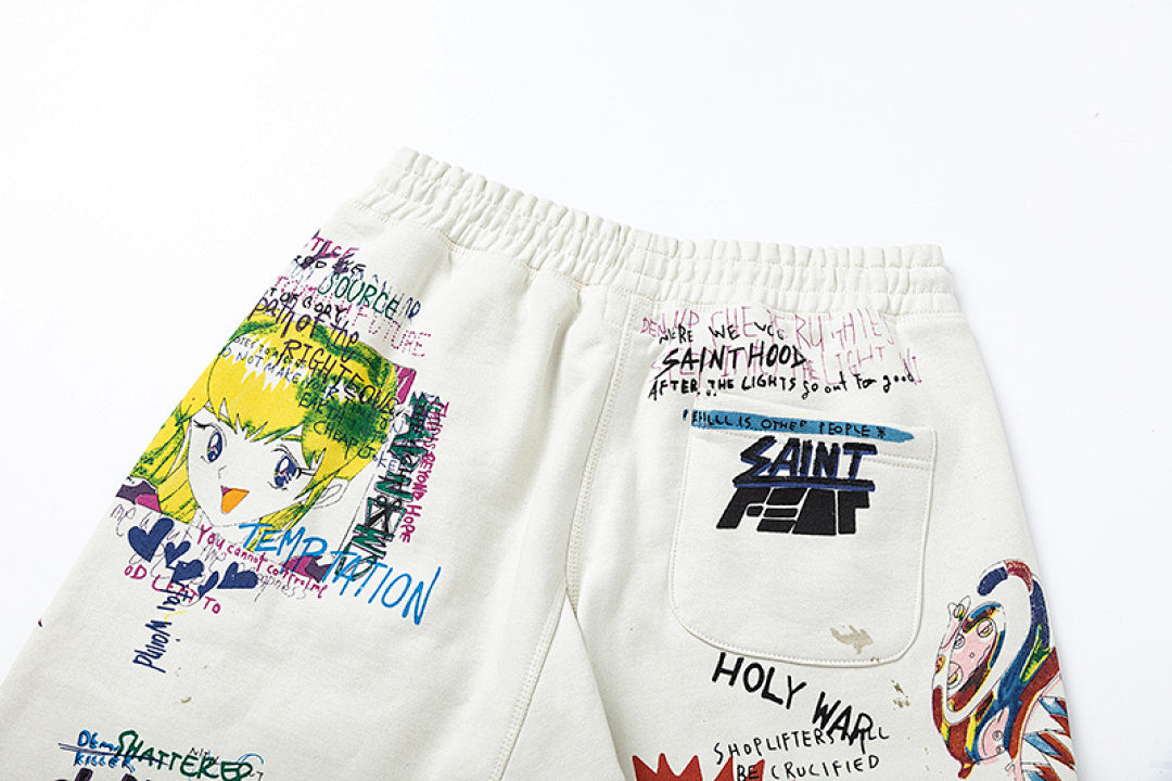 Saint Michael ST904 All-Over Graffiti Collage Sweatpants