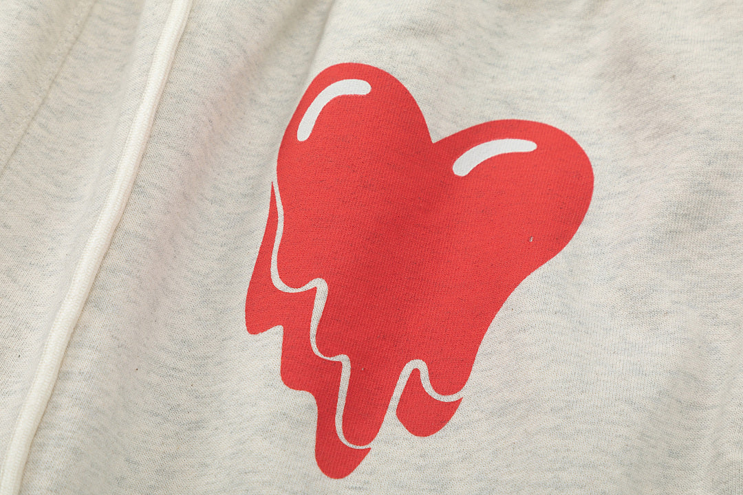Saint Michael Dripping Heart & Lettering Graphic Sweat Shorts