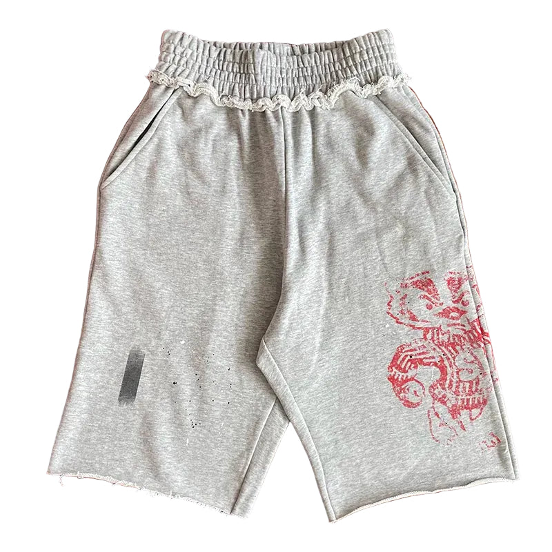 SAINT VANITY Retro Fashion Print Casual Sweatshirt and Shorts Set