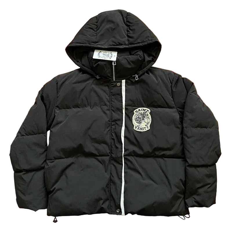 SAINT VANITY Fashion V-neck Hooded Embroidered Down Jacket