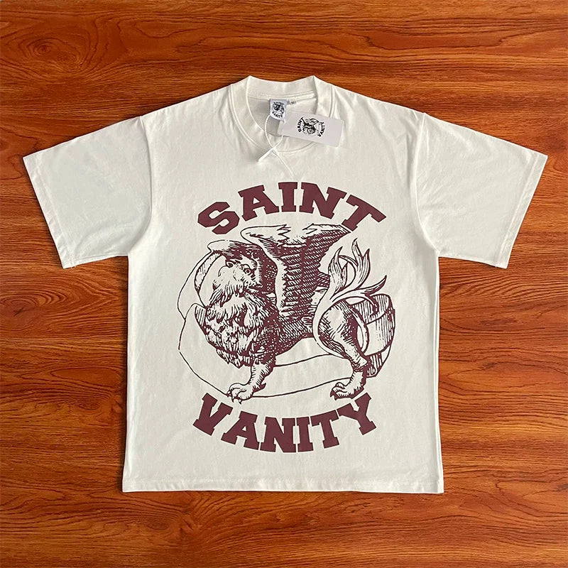 SAINT VANITY休闲短袖T恤 2024秋季ins风字母印花圆领设计 (2)