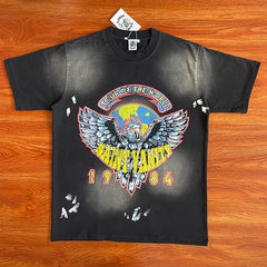 SAINT VANITY 1984 Tour of the World Eagle Earth Printed Vintage Short sleeved T-shirt