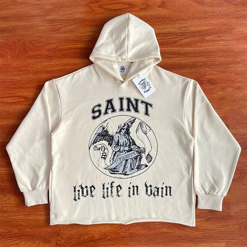 SAINT VANITY  American-style casual hooded loose-fitting hoodie