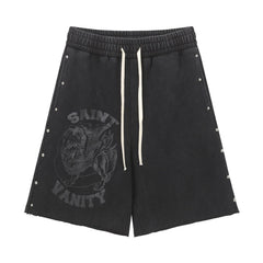 SAINT VANITY Washed Water Drilling Shorts, Five-Piece Set
