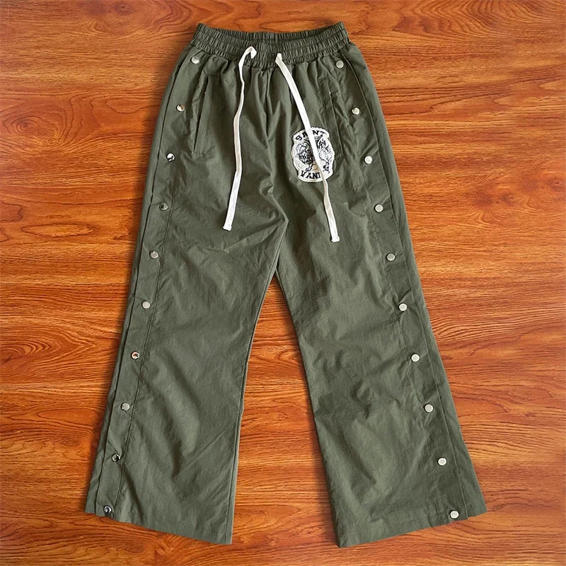 SAINT VANITY Embroidered Buckle Sports Style Casual Windbreaker Coat Pants Set