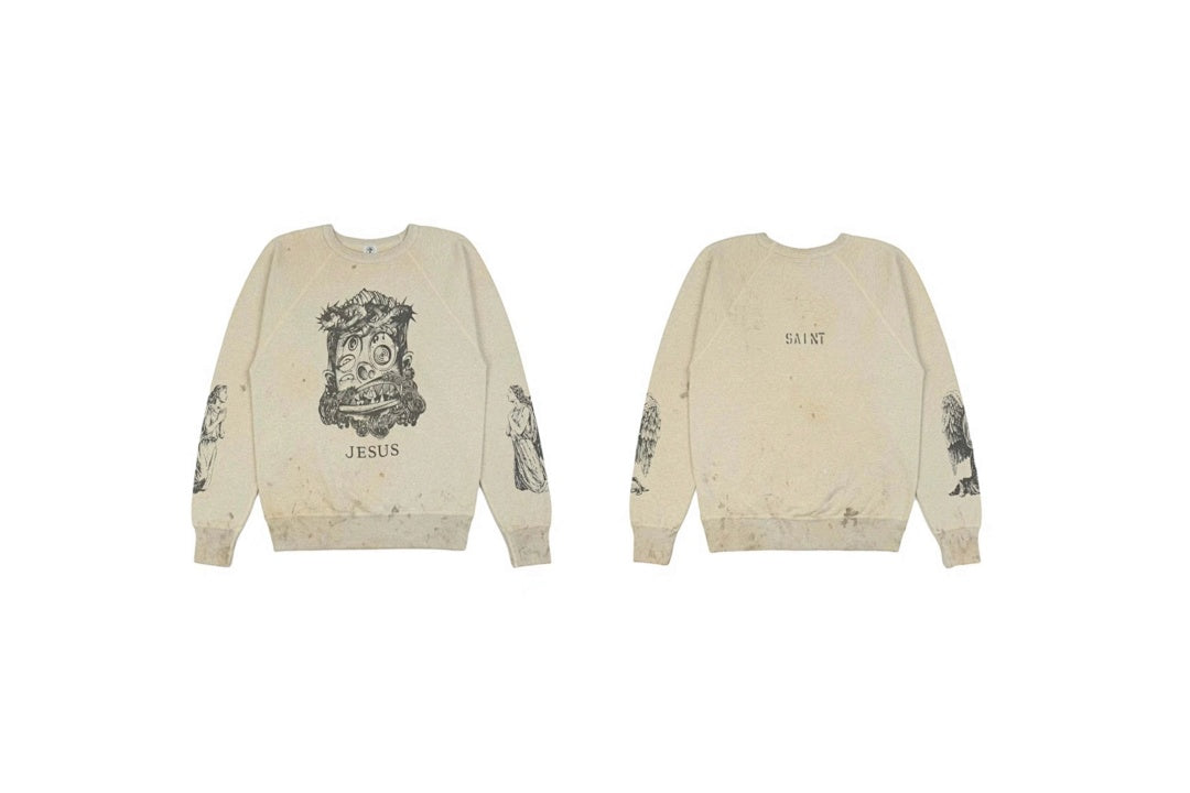 Saint Michael ST121 Jesus Crest Sleeve Graphic Sweatshirt